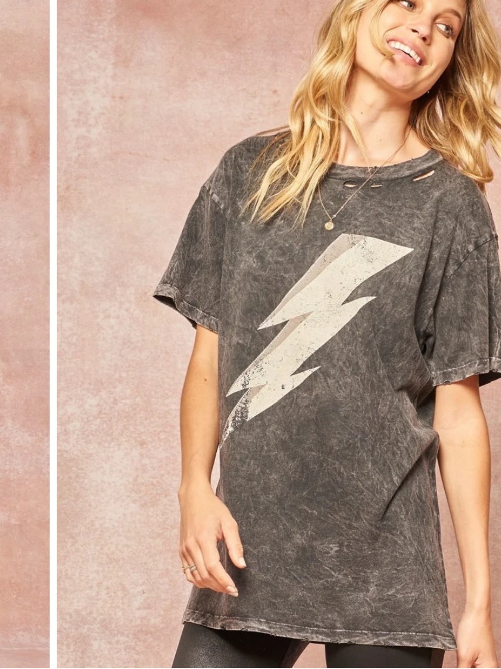 Vintage Canvas black charcoal mineral wash t-shirt distress silver lightning - Picture 7 of 14